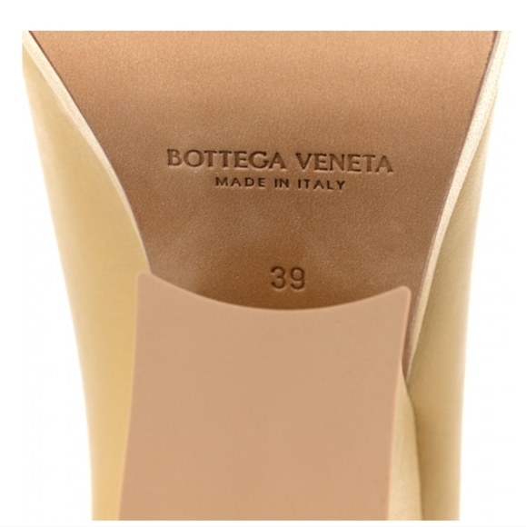 BOTTEGA VENETA Nappa Peep Toe Platform Pumps 39 Cane Sugar - Picture 8 of 8